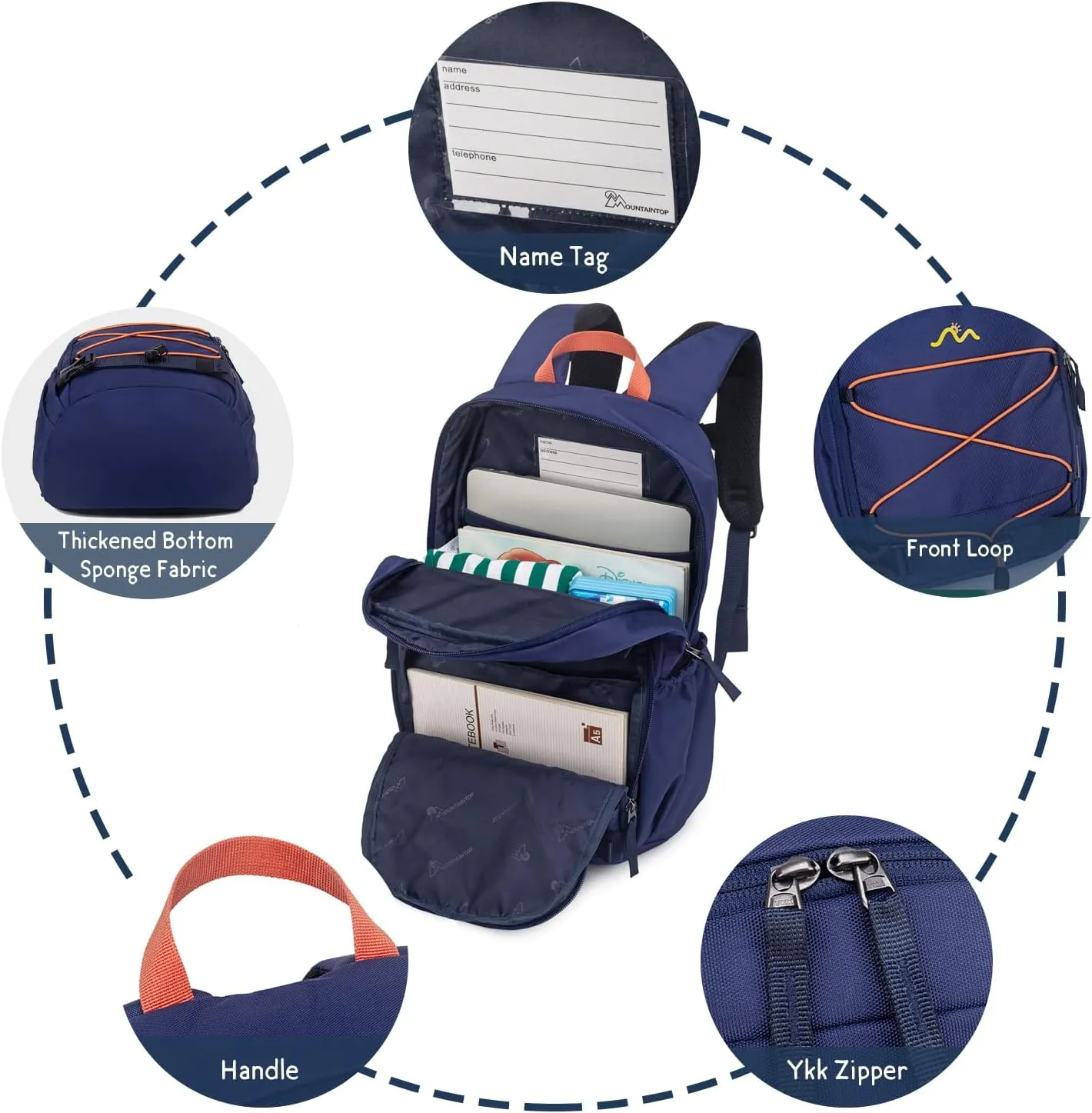 MOUNTAINTOP Kids Backpack for Boys Girls Elementary Kindergarten School Bag Lightweight Children Daypack