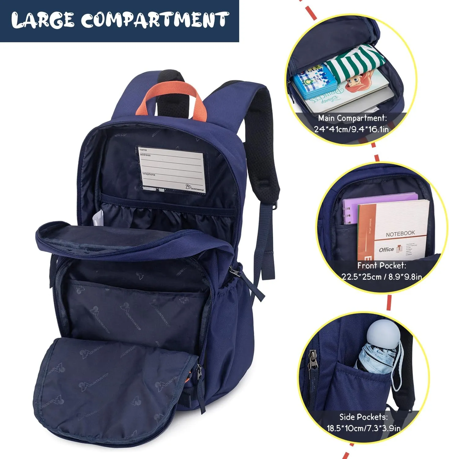 MOUNTAINTOP Kids Backpack for Boys Girls Elementary Kindergarten School Bag Lightweight Children Daypack
