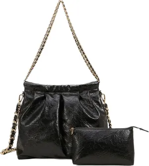 Multi functional Crossbody Bag Women's Oil Wax Leather Drawstring Mother Water Bucket Handbag