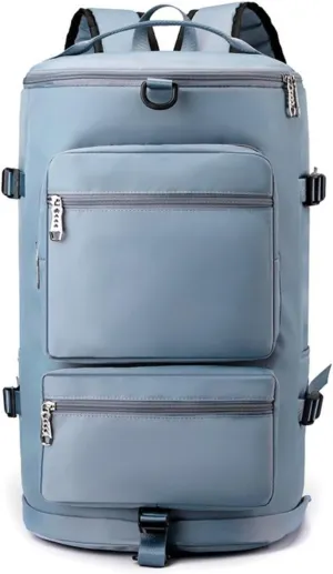 Multi-functional Sports Duffel with Dry-Wet Separation,Travel Backpack with Triple Carry Options (Blue)