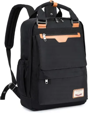 MYHOZEE Black Laptop Backpack for Men Women, School Backpacks 15.6 Inch Waterproof Travel Bag Casual Daypack