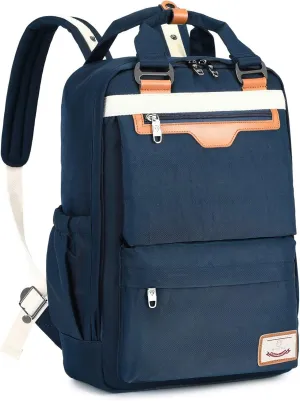 MYHOZEE Laptop Backpack 15.6 Inch, Aesthetic School Backpacks Waterproof Travel Backpacks Computer Bag Blue