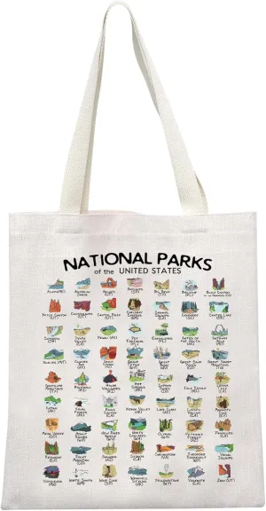 National Parks Outdoor Camping Hiking Gift Road Trip Adventure Gift US National Parks Tote Bag