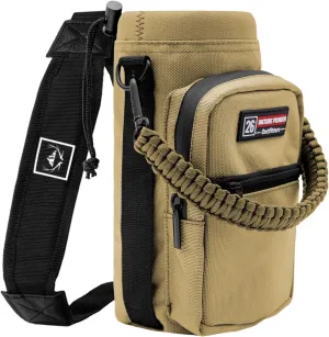 NATURE PIONEOR Water Bottle Carrier with Adjustable Strap - Insulated Sleeve Pouch Water Bottle Holder Bag with Paracord Handle & 2 Storage Pockets for 18/24/25/26/32/36/40/46oz, Hiking, Camping, Gym