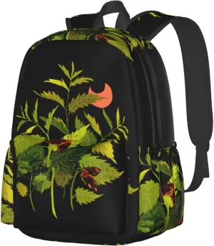 Nettle & Moths Laptop Backpack Shoulder Bag Laptop Pack Travel Backpacks Commuter Back Pack Casual Daypack Bags With Side Pockets