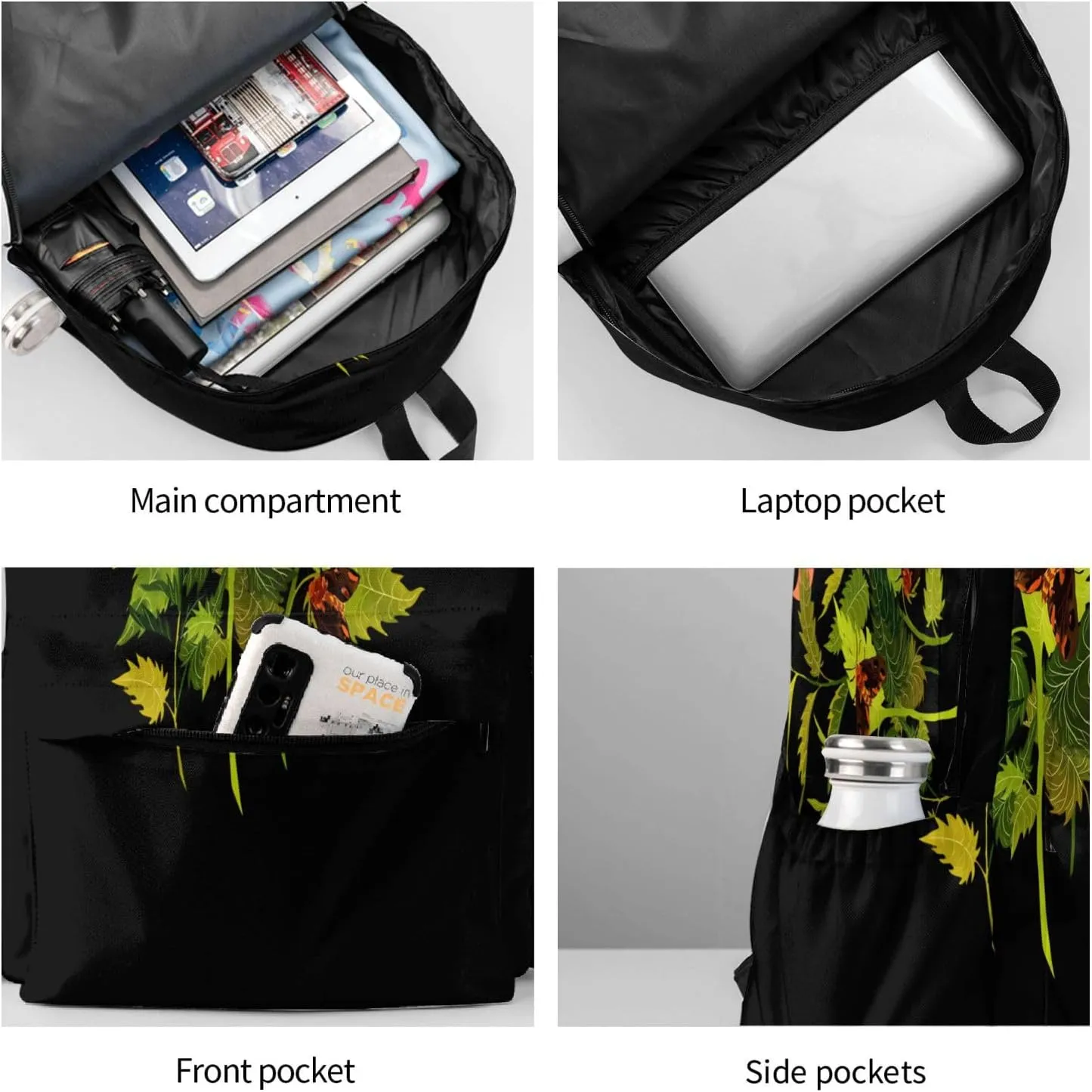 Nettle & Moths Laptop Backpack Shoulder Bag Laptop Pack Travel Backpacks Commuter Back Pack Casual Daypack Bags With Side Pockets