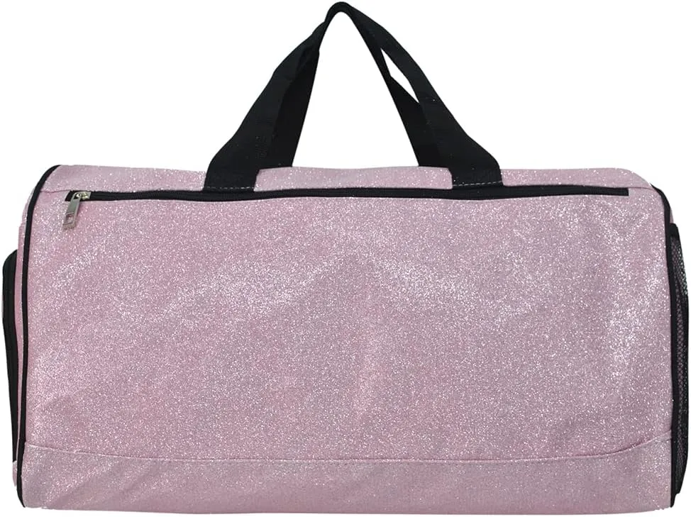 NGIL Glitter Cheers Sports Gym Duffel with Shoe Compartment and Small Carry On Travel Tote for Women, Cheer Bag (Glitter-Pink)