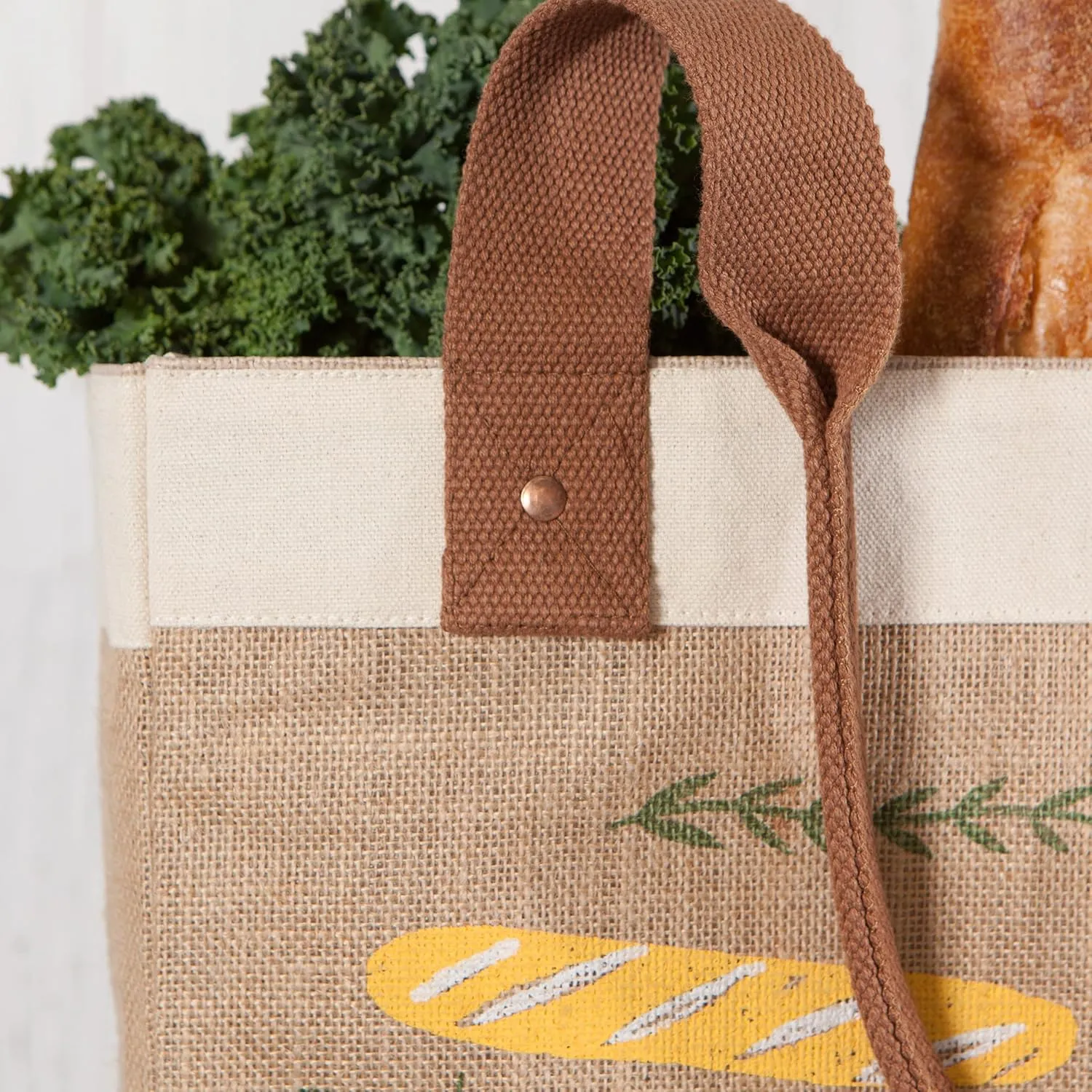 Now Designs Farmers Market Reusable Shopping Tote, Laminated Lining, 13.5x17 x8.5 inch