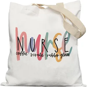 Nurse Tote Bag, Nursing Canvas Tote Bags for Women, Nurses Week Day Appreciation Gifts, Reusable Grocery Shopping Bags
