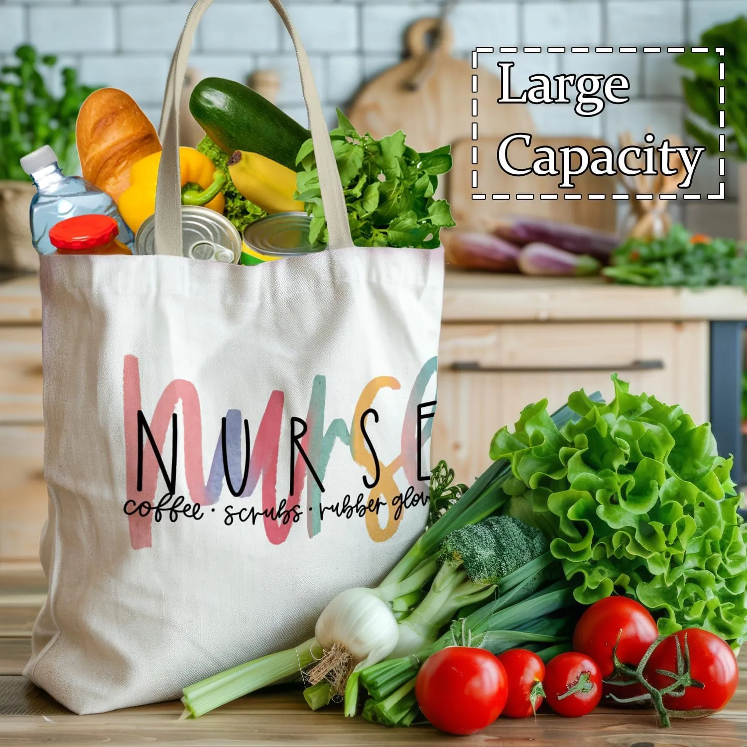 Nurse Tote Bag, Nursing Canvas Tote Bags for Women, Nurses Week Day Appreciation Gifts, Reusable Grocery Shopping Bags
