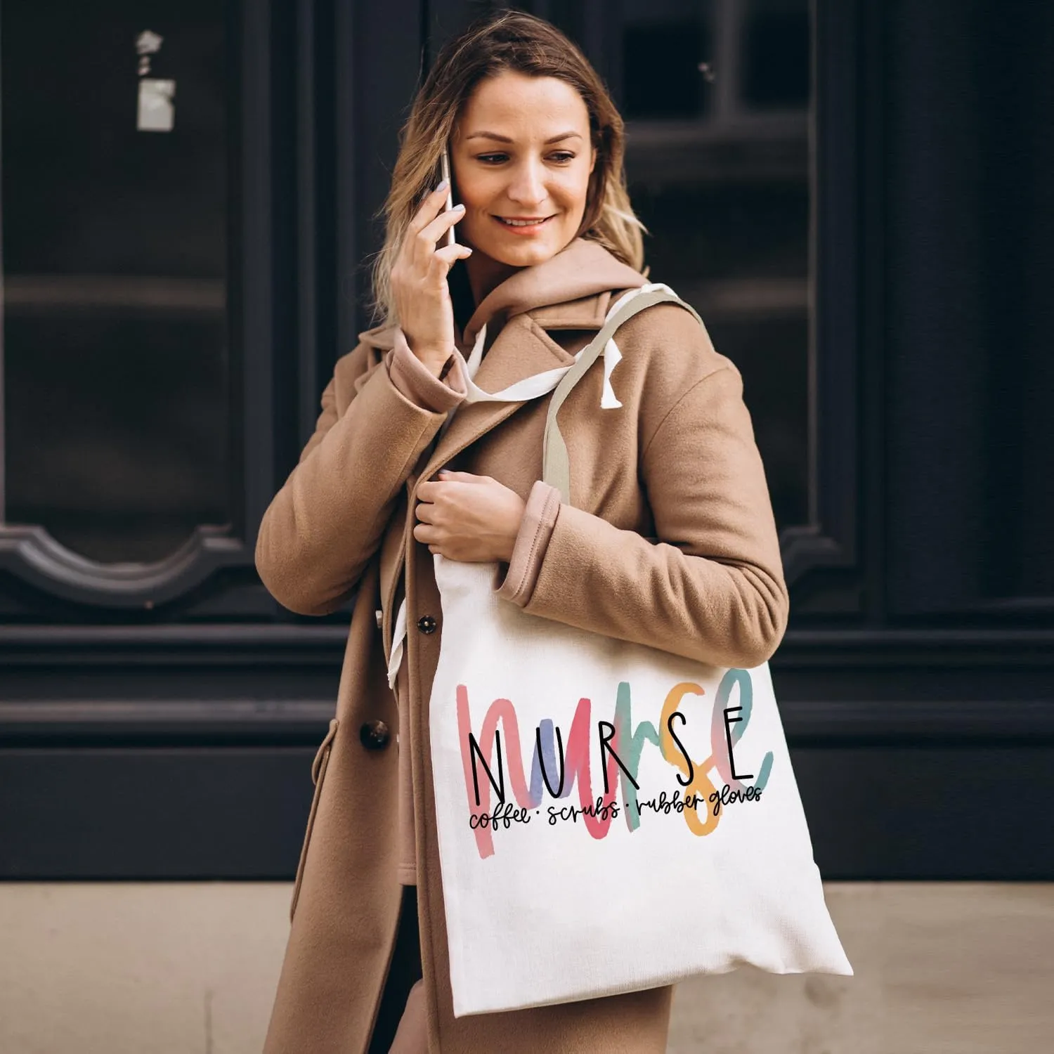 Nurse Tote Bag, Nursing Canvas Tote Bags for Women, Nurses Week Day Appreciation Gifts, Reusable Grocery Shopping Bags