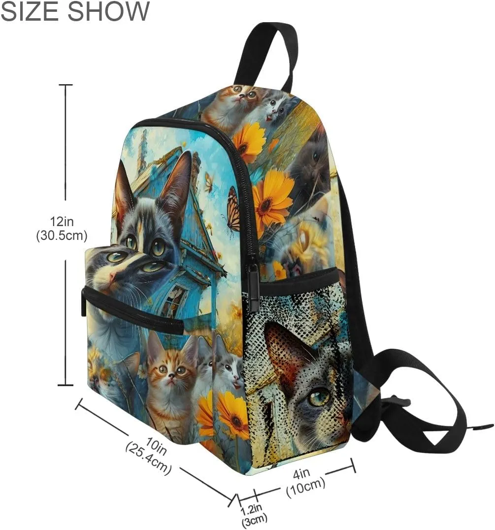 ODAWA Cats Fantasy House Travel Backpack for Kids Preschool Backpack Boys