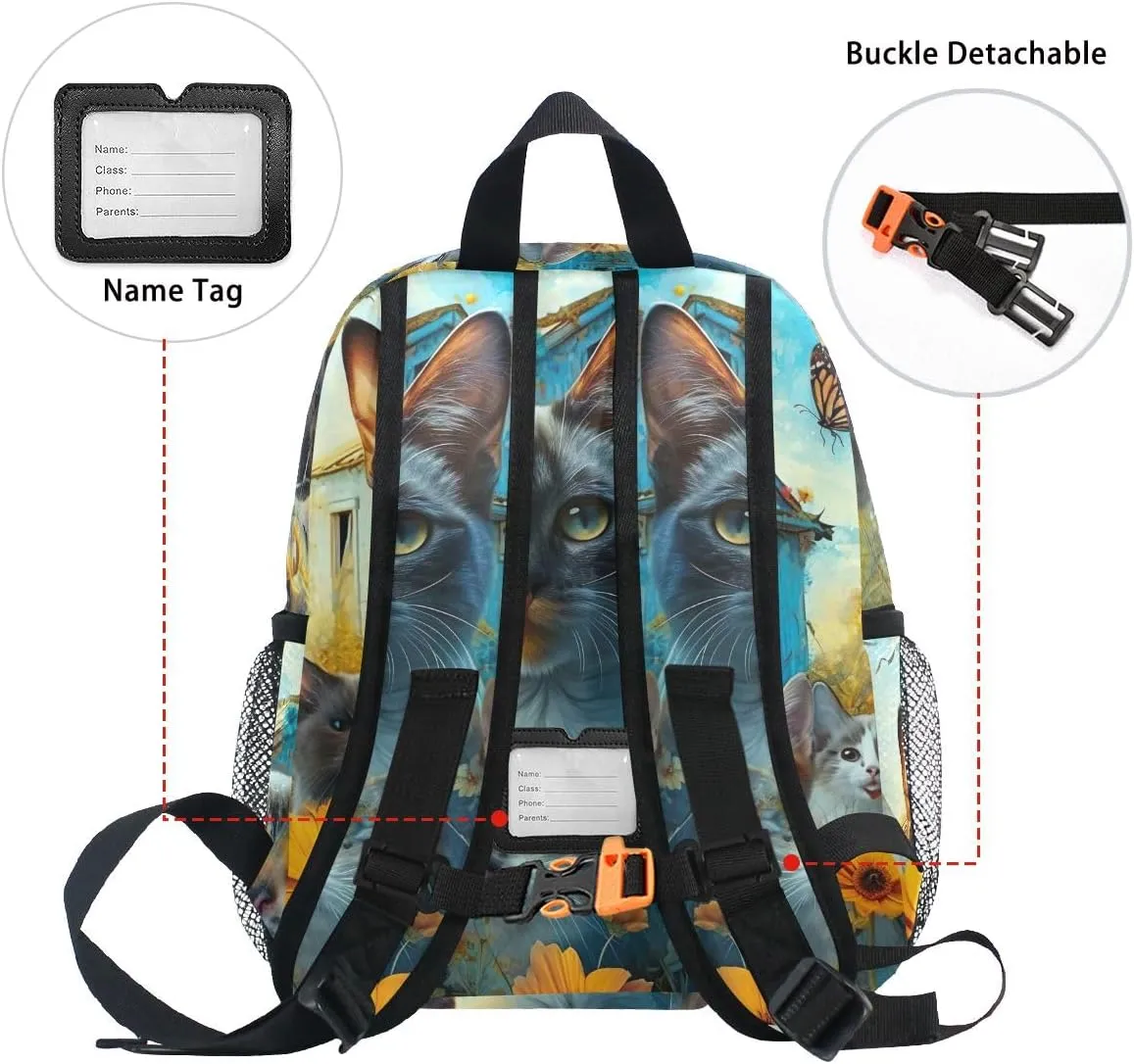 ODAWA Cats Fantasy House Travel Backpack for Kids Preschool Backpack Boys