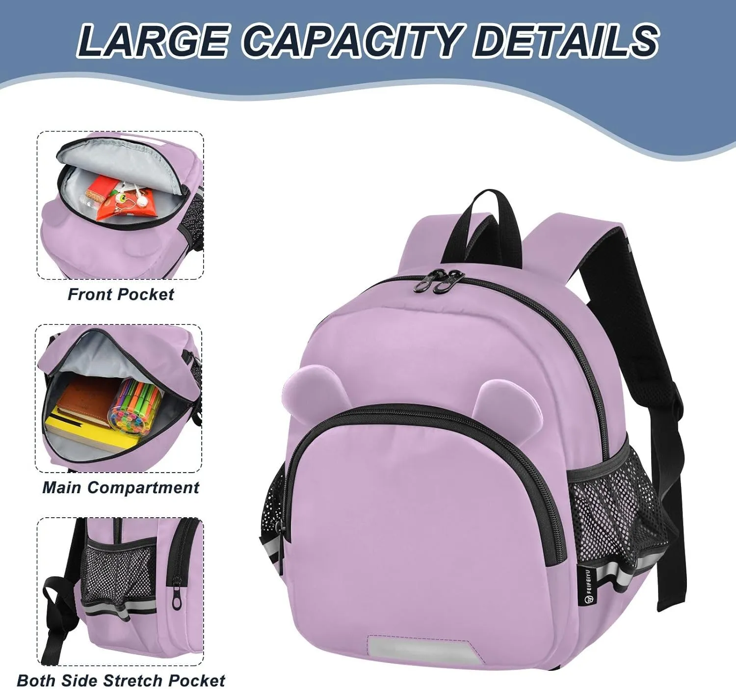 ODAWA Kid Backpacks Lilac Toddler Backpacks with Leash, Travel Backpack for Kids