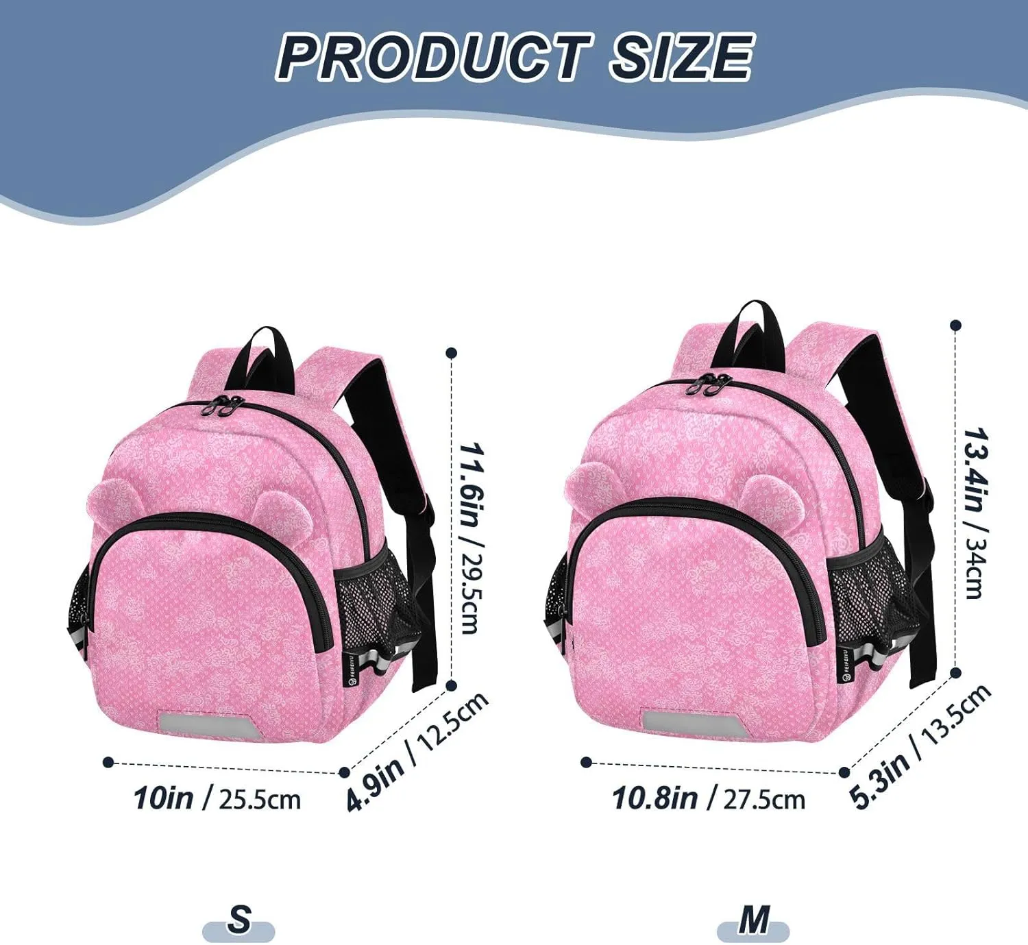 ODAWA Kids' Backpacks Hearts Circles Toddler Backpacks with Leash, School Backpack for Girls