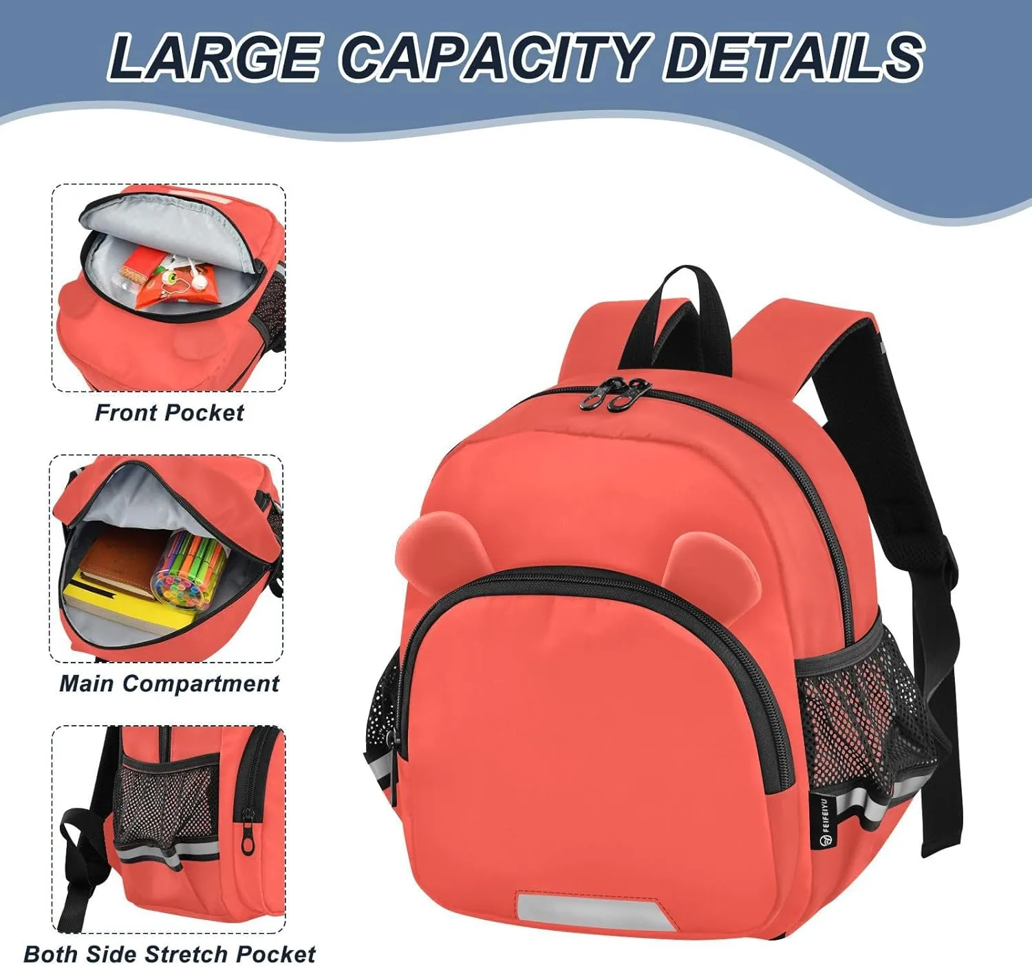 ODAWA Kids' Backpacks Persimmon Little Boy Backpacks Toddler, Preschool Backpack for Boys
