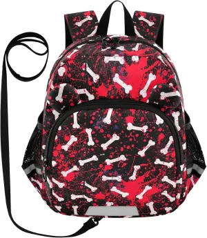 ODAWA Toddler Leash Backpacks Dog Bones Kids' Backpacks, Toddler Backpack for Boys and Girls