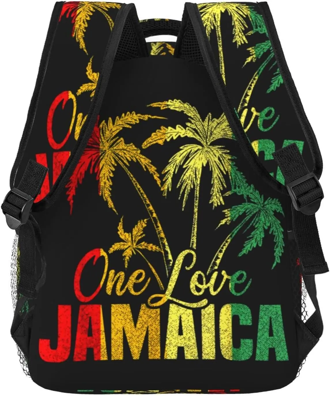 One Loves Jamaica Caribbean Vacation Reggae Backpack Double Shoulder Bag 15 Inch Laptop Bagpack for Hiking Work Camping Travel