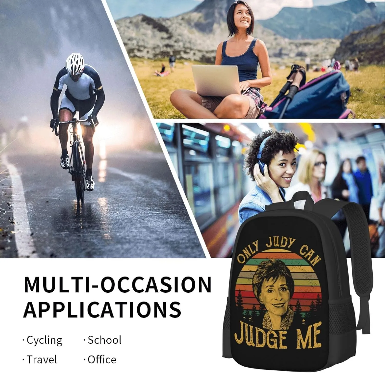 Only Judy Can Judge Me Backpack Lightweight Large Capacity Laptop Backpack Travel Backpacks for Unisex