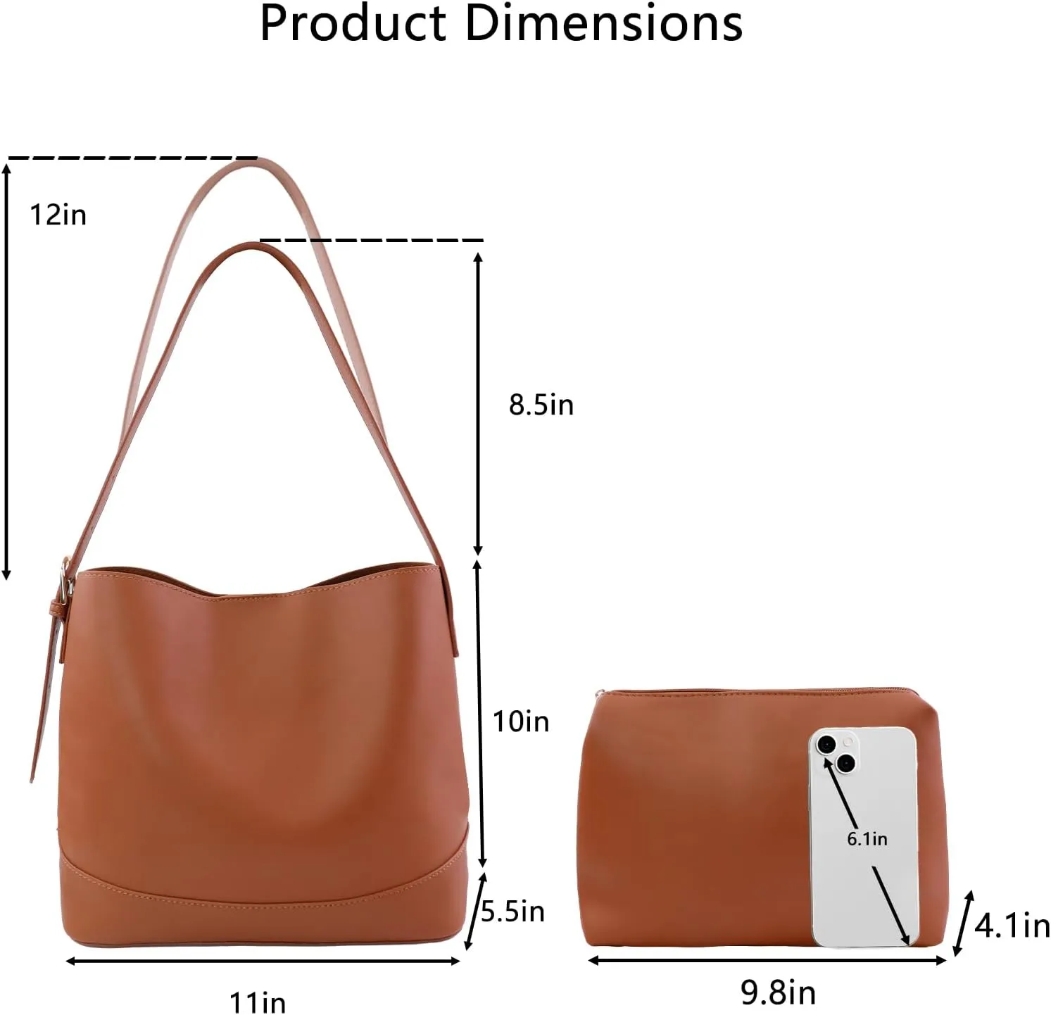 ORAD Bucket Bag,Women's Satchel Handbags Trendy,Leather Shoulder Purses for Women,Adjustable Strap