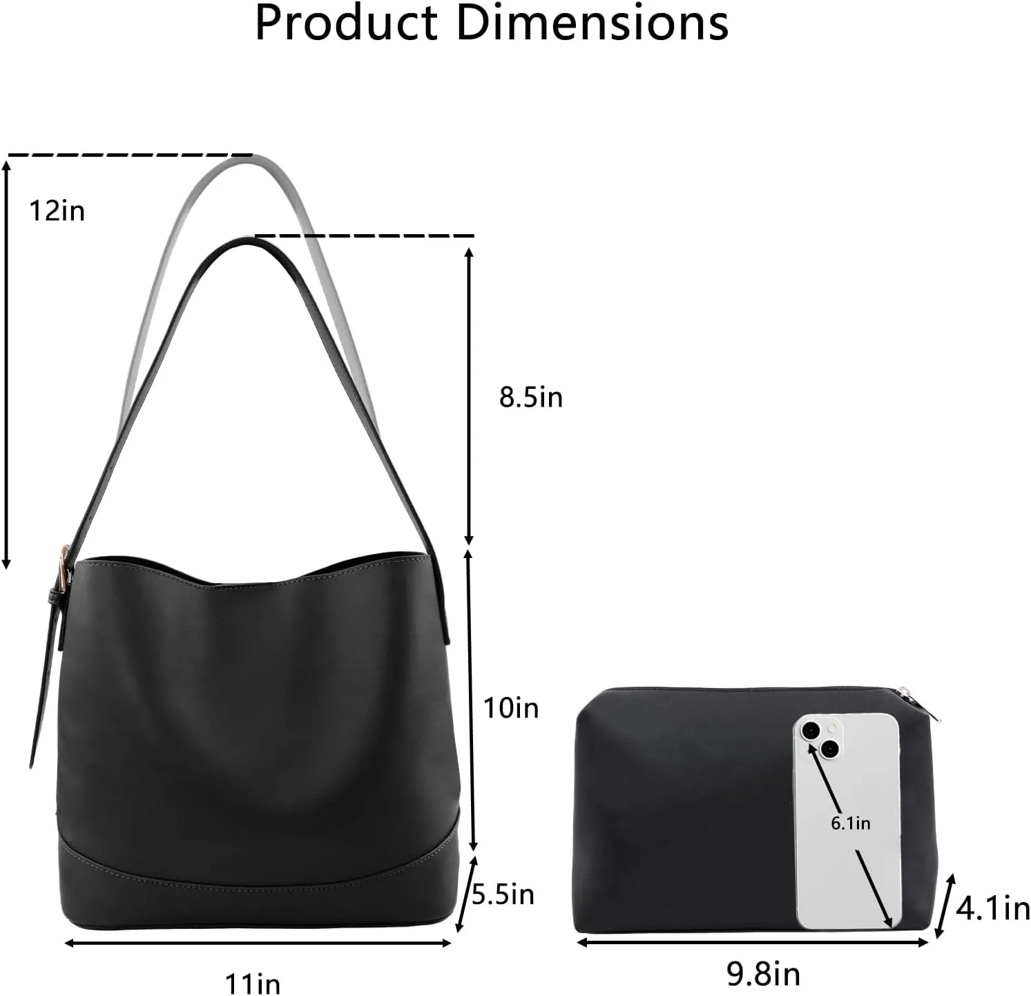 ORAD Bucket Bag,Women's Satchel Handbags Trendy,Leather Shoulder Purses for Women,Adjustable Strap