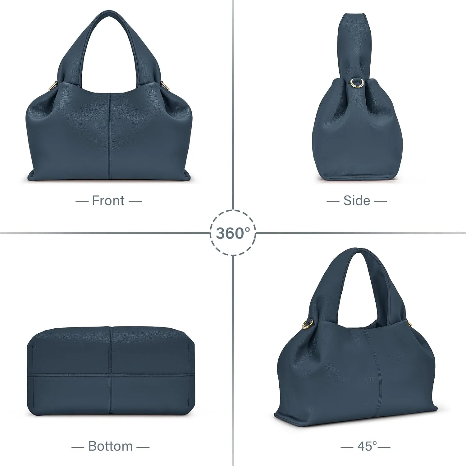 oscaurt Purses and Handbags for Women Trendy Dumpling Cloud Bag Chic PU Leather Tote Shoulder Bag with Removable Strap