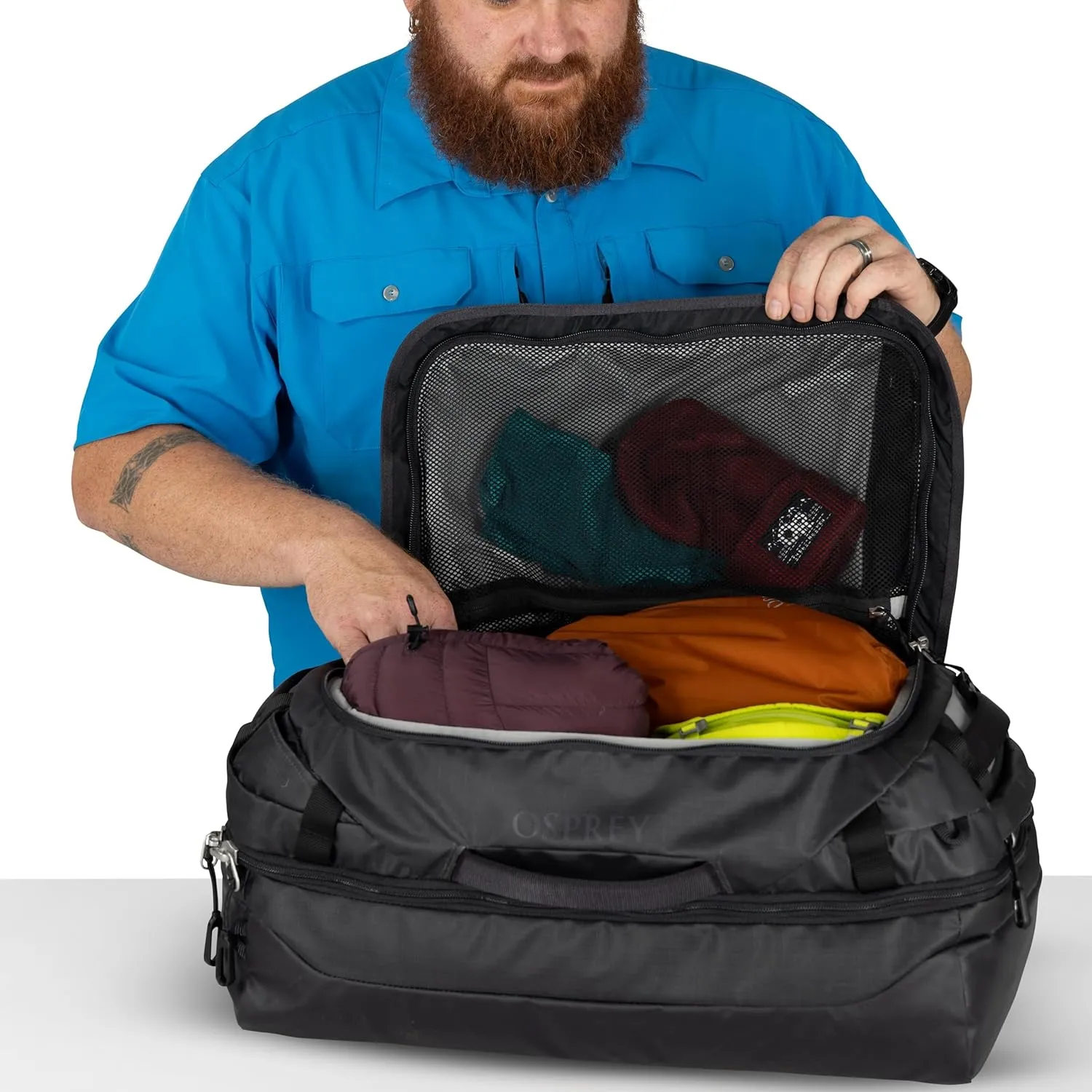 Osprey Transporter Squffel - Durable, Square Split Travel Duffel Bag