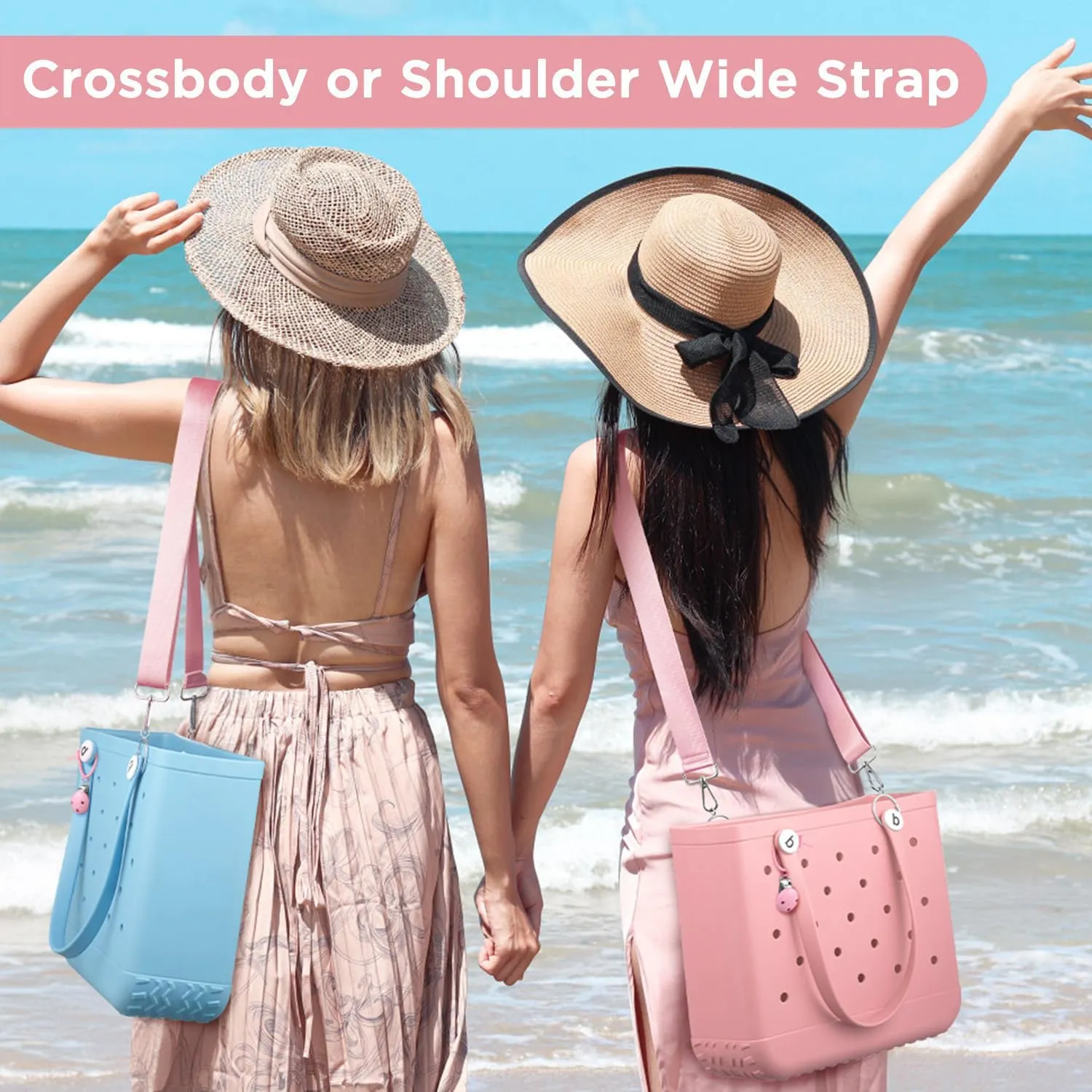 OUTXE Strap& Hat Clip for Bogg Bag, Adjustable Shoulder Crossbody Straps& Hat Holder for Travel, Universal Bogg Bag Accessory