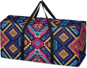 Oversized Moving Bags Pattern Aztec Colorful Waterproof Storage Totes Large Storage Bags for Clothes Packing Bags for Moving Travel & Clothes Storage