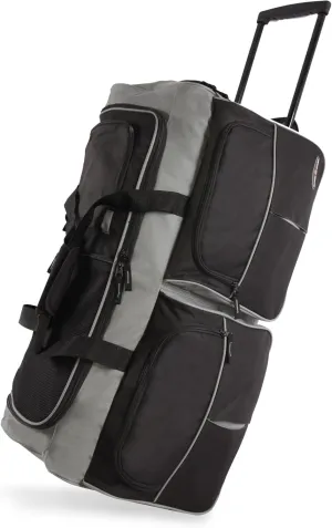 Pacific Coast Signature 30" Large Rolling Duffel Bag, Black, One Size