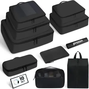 Packing Cubes for Travel | 10 Set, 8 Set |Durable Luggage Organizer 4 Size(Extra Large, Large, Medium, Small),Comprehensive Cubes for Toiletry,Underwear, Shoe,Travel Essentials,Efficient Women Gifts