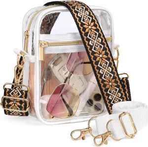 PACKISM Clear Bag for Stadium Events - Clear Purses for Women Stadium Crossbody Messenger Bag for Concerts Sporting Events