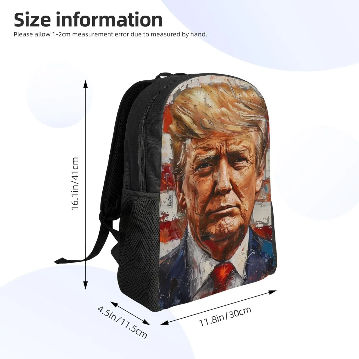 Painted Trump Backpack Waterproof Anti Theft Durable Light Laptop Bag Backpacks For Women Men Travel Gym Backpack