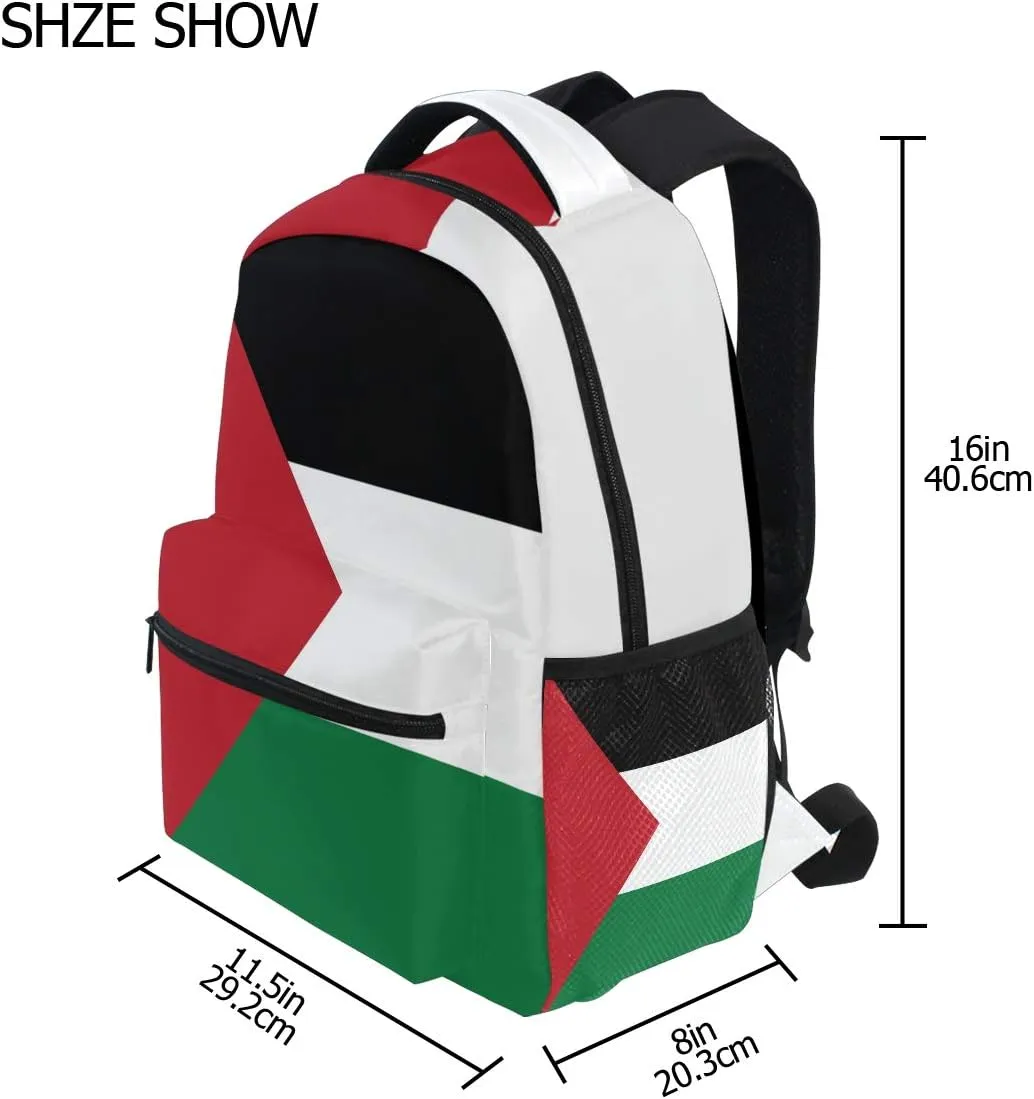 Palestine Flag Backpacks School Book Bag Travel Hiking Camping Daypack