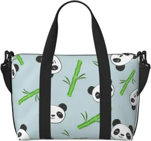 Panda Bamboo Twigs Travel Bag for Women Men Weekender Bags Carry on Overnight Bag Tote Bag Yoga Gym Bag for Gym, Work, Travel, Weekend, Personal Items