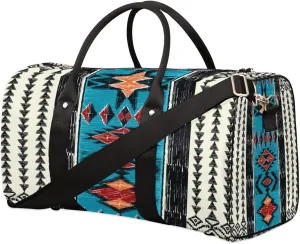 Pardick Aztec Western Small Travel Duffel Bag, Sports Gym Bag, Overnight Bag, Weekender, Waterproof, Lightweight, Foldable, Multifunctional, Polyester
