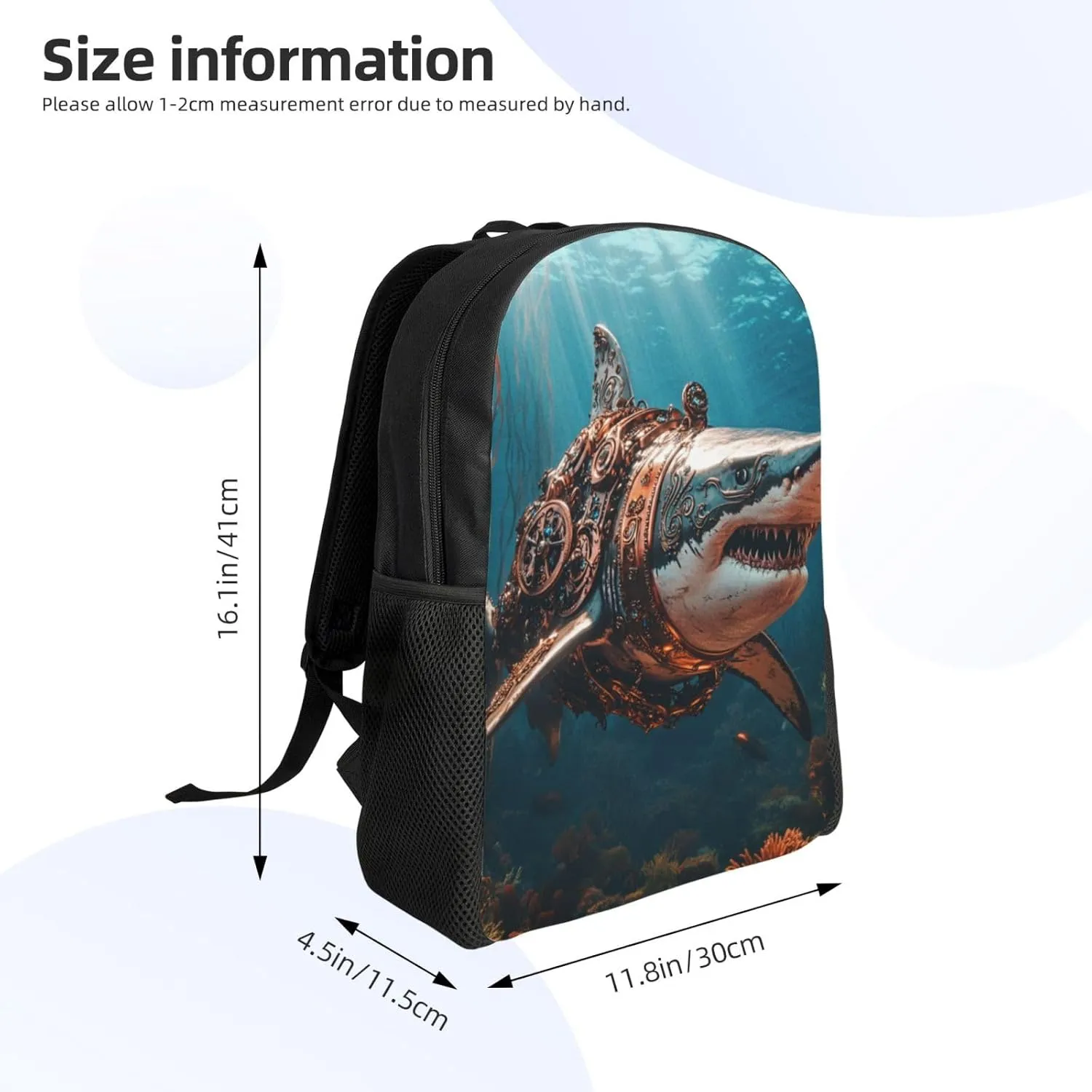 Parts Shark Backpack Waterproof Anti Theft Durable Light Laptop Bag Backpacks For Women Men Travel Gym Backpack