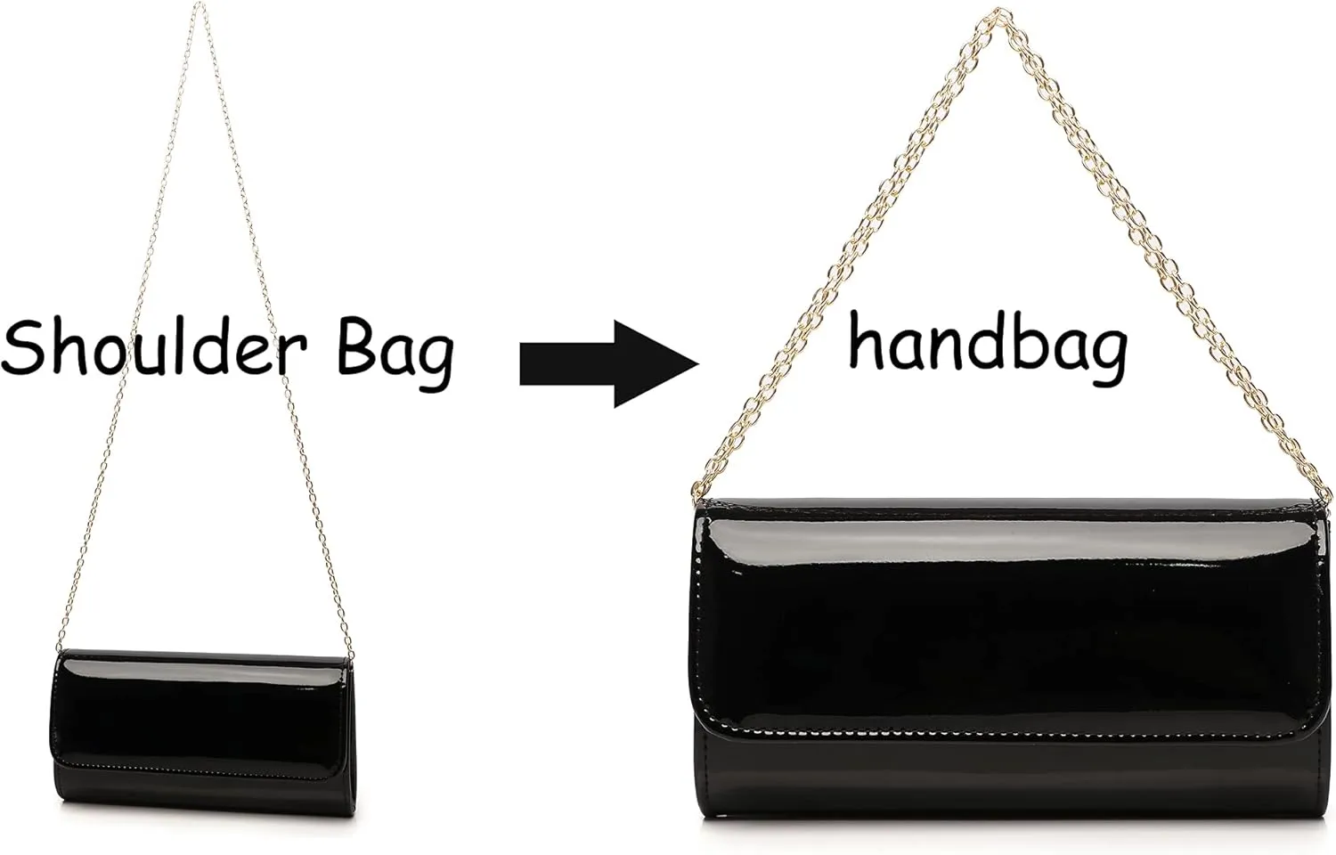 Patent Leather Envelope Clutch Purse Shiny Candy Foldover Clutch Evening Bag for Women