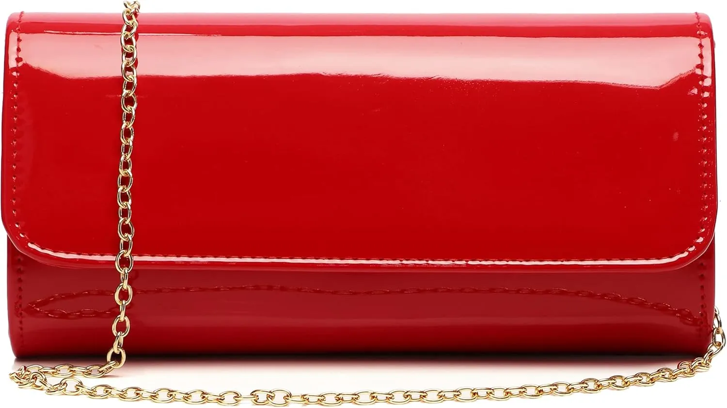 Patent Leather Envelope Clutch Purse Shiny Candy Foldover Clutch Evening Bag for Women