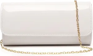 Patent Leather Envelope Clutch Purse Shiny Candy Foldover Clutch Evening Bag for Women