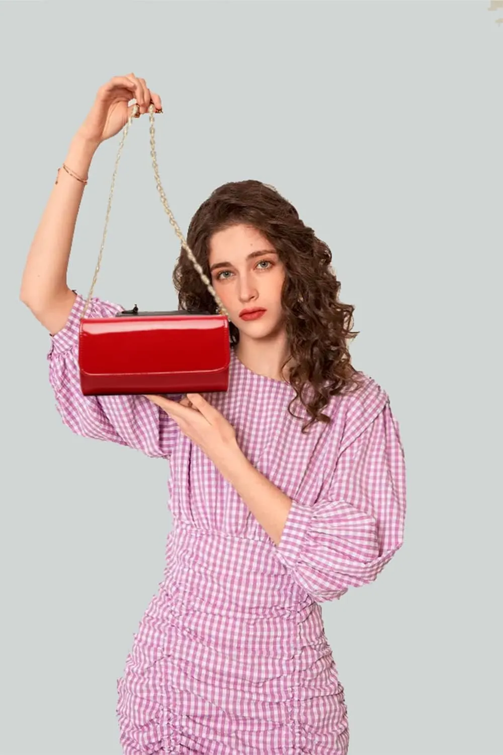 Patent Leather Envelope Clutch Purse Shiny Candy Foldover Clutch Evening Bag for Women