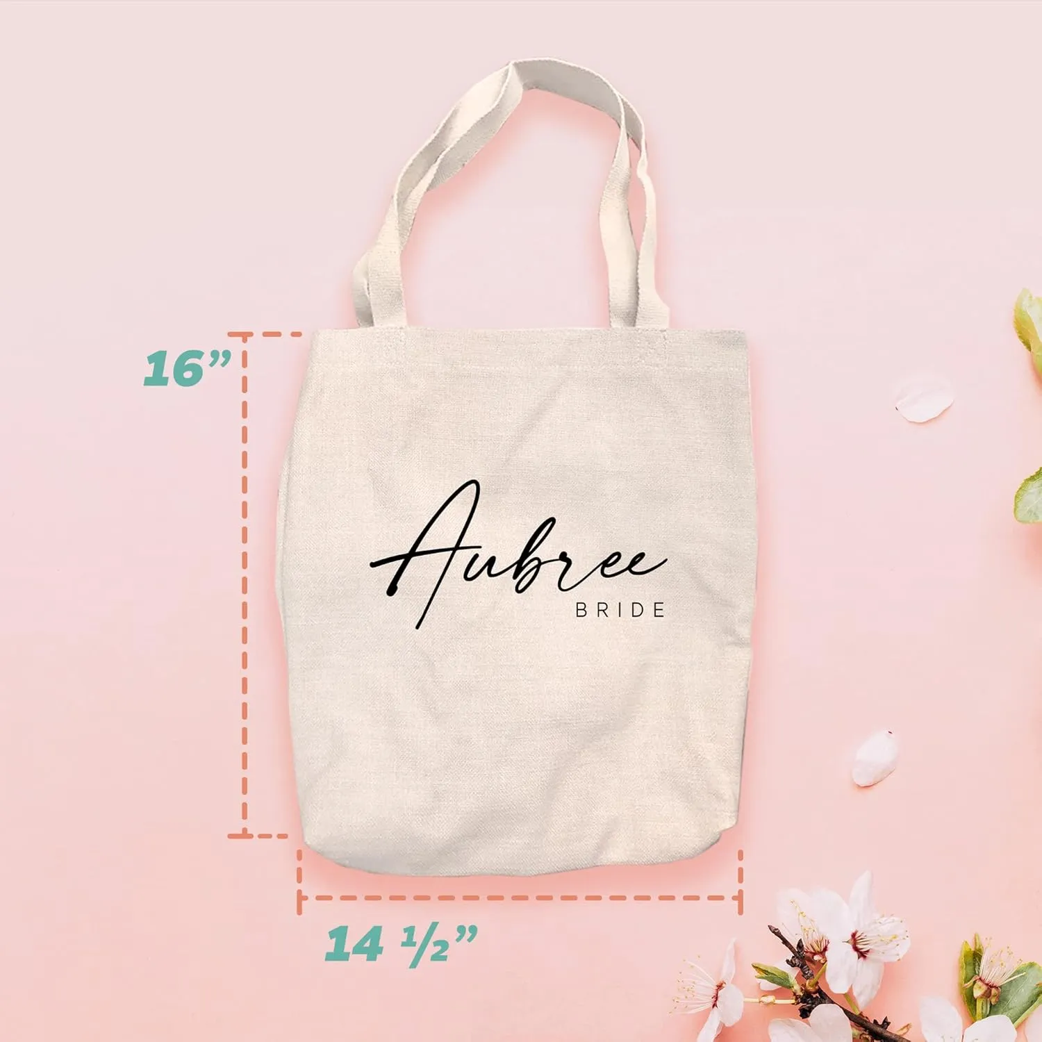 Pattern Pop - Personalized Bridesmaid Tote Bag-Graphic Canvas Tote Bag- Personalized Carry- All Great for Gifting- 14.5”x16”