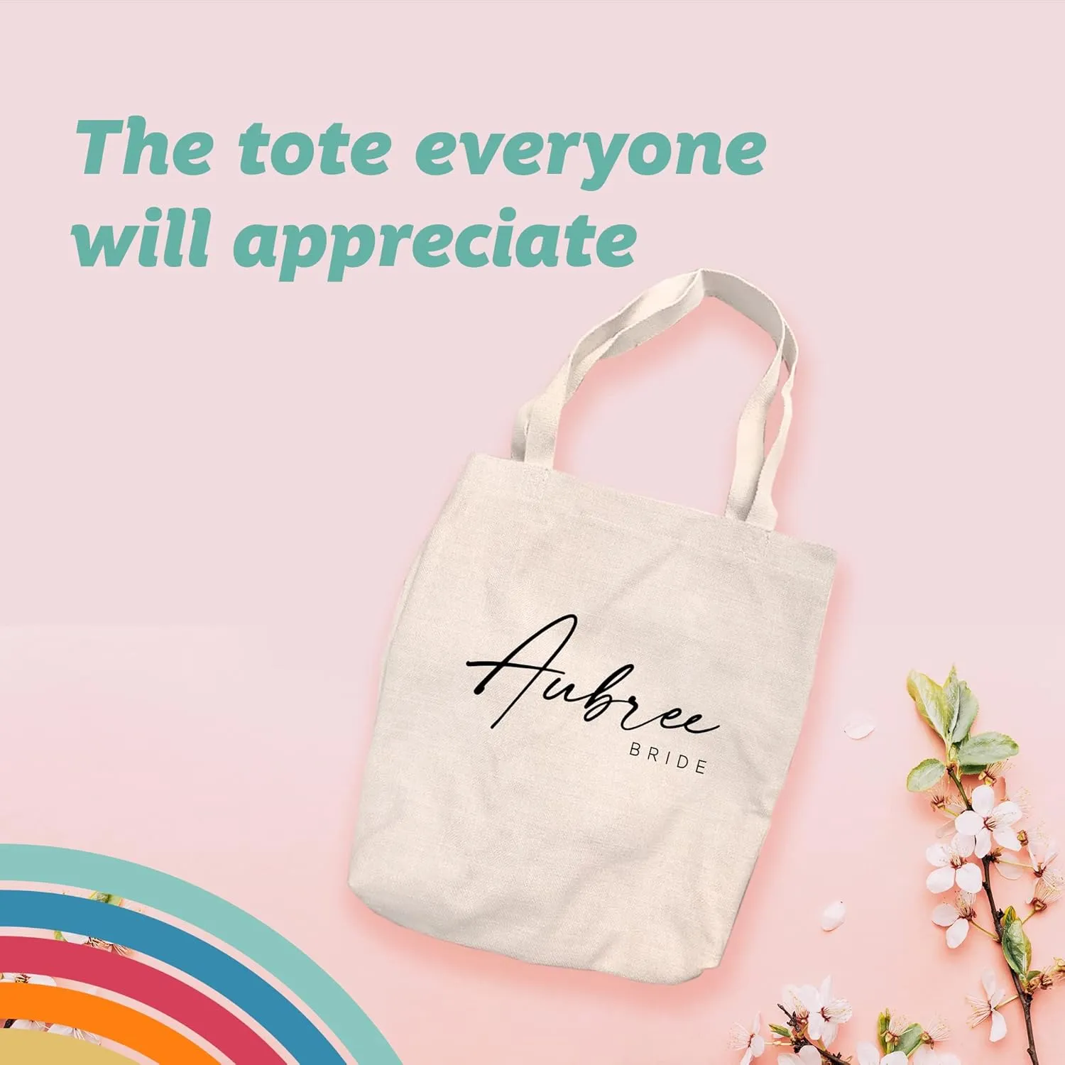 Pattern Pop - Personalized Bridesmaid Tote Bag-Graphic Canvas Tote Bag- Personalized Carry- All Great for Gifting- 14.5”x16”