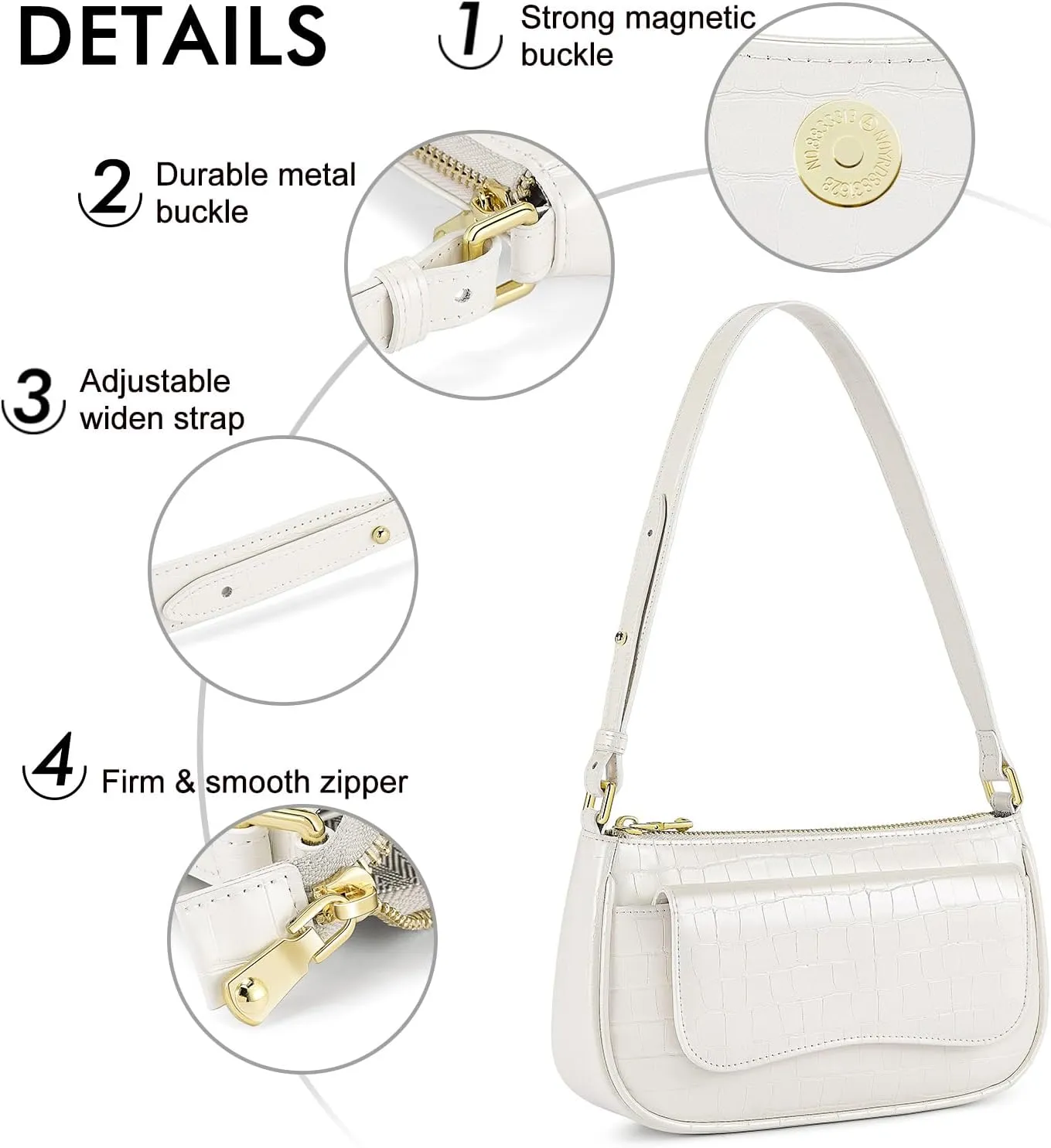 Peacocktion Shoulder Bag for Women Trendy Small Vegan Leather Crossbody Purses Handbags