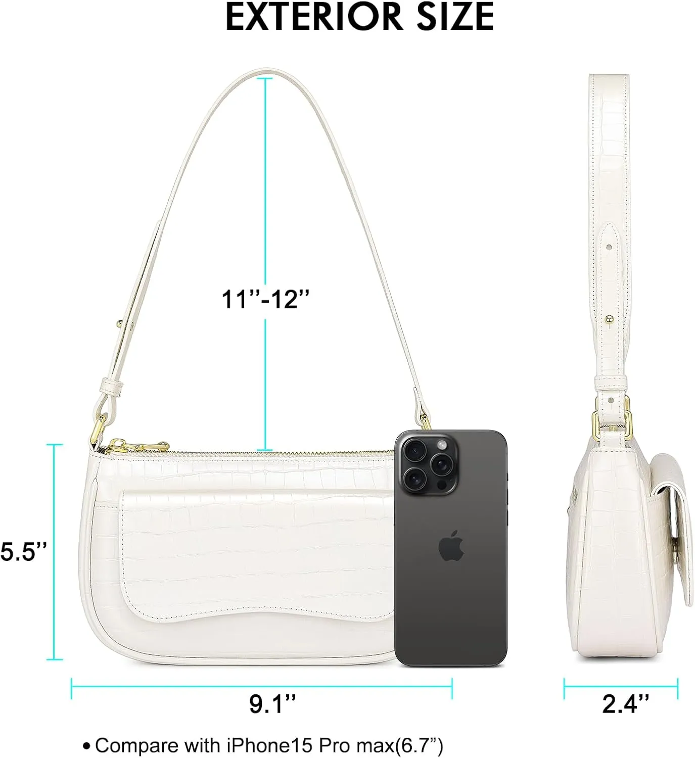Peacocktion Shoulder Bag for Women Trendy Small Vegan Leather Crossbody Purses Handbags