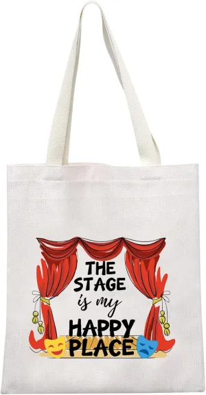 Performer Gift Musical Play Performer Gift Musical Lovers Gift The Stage is My Happy Place Cosmetic Bag Gift for Musician (Stage Happy Place Tote)