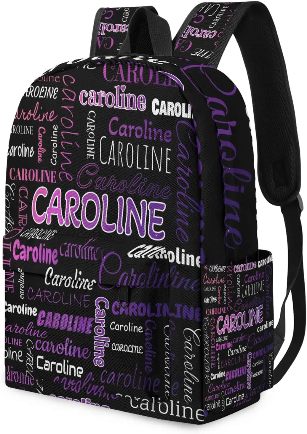 Personalized Backpack Bag with Name Lightweight Custom Shoulder Bags Waterproof Casual Backpacks Travel Laptop Bag 15.1in, Colorful Waves