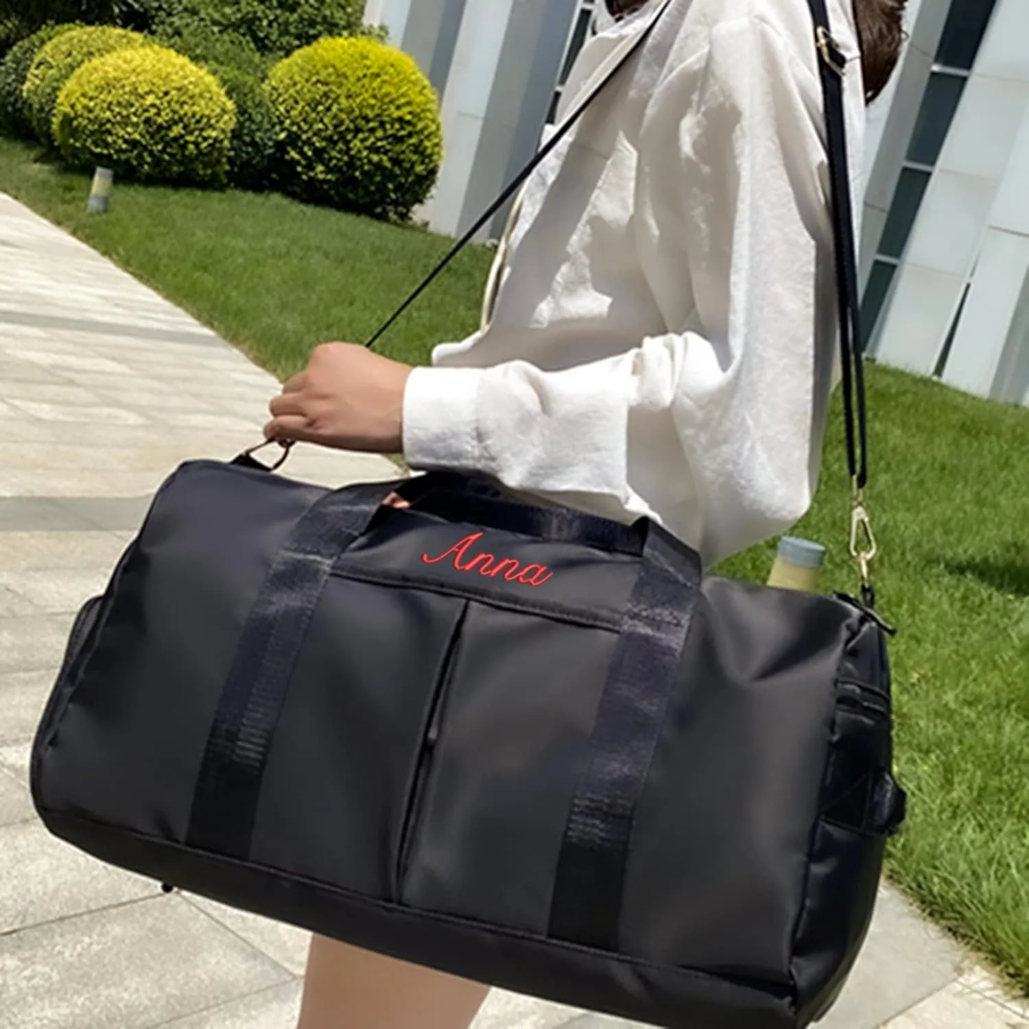 Personalized Custom Duffel Bag for men women Embroidered Name Sports Gym Bag Dance Bag Travel Bag weekend Bag Luggage 19.3x9.4x9.8inch Su-YJF411bag 43-B 0