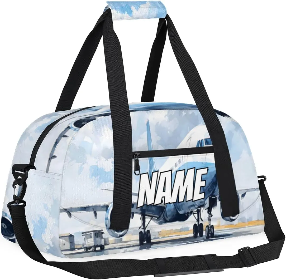 Personalized Custom Gym Bag for Women Men Carry on Airplane Travel Duffel Tote Cartoon Airport Overnight Workout Weekender Bag