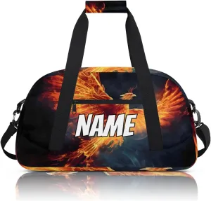 Personalized Custom Gym Bag for Women Men Carry on Phoenix Travel Duffel Tote Cool Animal Overnight Workout Weekender Bag